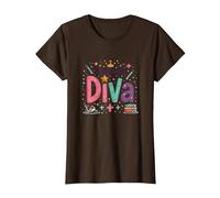 Célébration de l'école Diva Crown Star de troisième année T-Shirt, Femme, Marron, S
