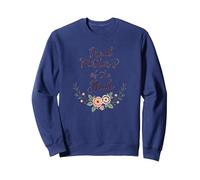 Célébration de Mariage Florale fière de la mère de la mariée Sweatshirt, Unisexe pour Adultes, Bleu Marine, XXL