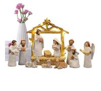 Célébration de Noël | Naissance en résine avec figures | - Pour nappe et célébration de Thanksgiving