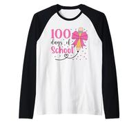 Célébration des 100 Jours d'école Mignon Rose Crayon Noeud Enseignant Manche Raglan