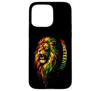 Célébration du Lion de la Liberté Afro-Américain Juneteenth Coque pour iPhone 15 Pro Max