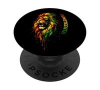 Célébration du Lion de la Liberté Afro-Américain Juneteenth PopSockets PopGrip Adhésif
