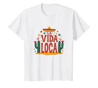 Célébration Mexicaine La Vida Loca Fiesta Sombrero Cactus T-Shirt, Enfant, Blanc, 2 Ans