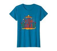 Célébration Mexicaine La Vida Loca Fiesta Sombrero Cactus T-Shirt, Femme, Saphir, XS