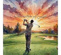 Celebration of Life Memorial Service Funeral Sign-in Guest Book-Condolences Guest Book: Golfer in the Sunset Watercolor Illustrated Cover