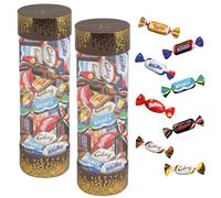 CÉLÉBRATIONS - 2x30 chocolats SNICKERS, TWIX, MARS, MALTESERS, BOUNTY | Mini chocolats SNICKERS, TWIX, MARS, MALTESERS, BOUNTY - 2 boîtes cadeau à offrir ou partager pour Noël, fêtes, anniversaire