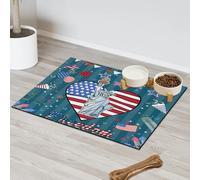 Celebrations American Fneedom Day Tapis d'alimentation pour chat et chien Tapis d'alimentation pour animal domestique Tapis d'alimentation absorbant Nti-Slip Contain Spills Protège les sols Set de