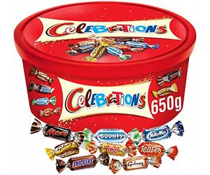 Celebrations Boîte cadeau XXL, mini barres chocolatées Mix Snickers, Twix et plus encore, grand paquet de chocolat, 1 boîte de 650 g