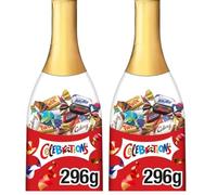 CELEBRATIONS - Bouteille avec Assortiment de Mini Chocolats au Lait 296g - Chocolats de Pâques Individuels - SNICKERS, TWIX, MARS, MALTESERS, BOUNTY et autres (Lot de 2)