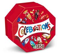 CELEBRATIONS - Boîte Cadeau Octogonale - Assortiment de Chocolats au Lait à Partager - SNICKERS, TWIX, MARS, MALTESERS, BOUNTY et autres - 385g