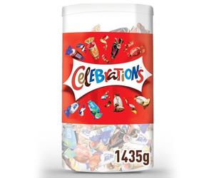 CELEBRATIONS - Coffret Chocolat de Noel à Partager de 1,435kg - Assortiment de Mini Chocolats au Lait - Coffret Chocolat SNICKERS, TWIX, MARS, MALTESERS, BOUNTY et autres