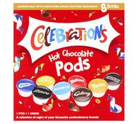 CelEBraTioNS Dosettes de chocolat chaud compatibles avec les machines Nescafe Gusto* - Une sélection de huit de vos marques de bonbons préférées - Sélection de chocolat chaud CelEBraTioNs