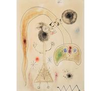 Célèbre Joan Miró Wall Art 《Femme, serpent, étoiles》 Affiches Graffiti Peinture sur toile Joan Miró Impressions Pour La Maison Décoration Murale Photo 15x20cmx1 Sans Cadre