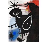 Célèbre Joan Miró Wall Art 《Homme, Oiseau, Étoile》 Affiches Coloré Graffiti Peinture sur toile Joan Miró Impressions Pour La Maison Décoration Murale Photo 60x80cmx1 Sans Cadre