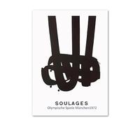 Célèbre Pierre Soulages Affiche Et Estampes Lignes Noires Art Mural Pierre Soulages Toile Peinture Galerie Photos pour La Maison Décoration Murale 50x70cm sans Cadre