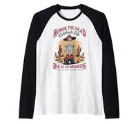 Célébrez la vie - Crâne de cowboy Día de los Muertos Manche Raglan