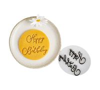 Célébrez l'anniversaire avec des moules à biscuits anglais uniques « Happy Birthday » - Texture pour fondant - Accessoires de pâtisserie pour la maison et la cuisine