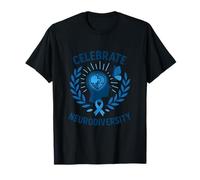 Célébrez Le Design de Sensibilisation à la neurodiversité Bleue T-Shirt