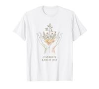 Célébrez Le Jour de la Terre Fleurs Arbre Boho Botanical Line Art T-Shirt