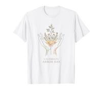 Célébrez Le Jour de la tonnelle Fleurs d'arbre Boho Botanical Line Art T-Shirt