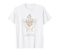 Célébrez Le Jour de la tonnelle Fleurs d'arbre Boho Botanical Line Art T-Shirt