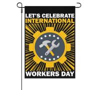 Célébrons La Journée Internationale Des Travailleurs Drapeau De Jardin Double Face Drapeau De Cour Avec Œillets Drapeaux De Jardin Pour Intérieure Clubs Toutes Les Saisons 30X45cm