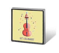 Célébrons la musique du violoncelle ! Broche carrée en émail, badge, décoration pour chapeau, vêtements, sacs, accessoires, cadeau, artisanat