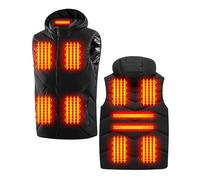 CELECAR Gilet Chauffant Homme et Femmes, Imperméable et Lavable Veste Chauffante Électrique avec 11 Zones de Chauffage,Chapeau Amovible,3 Niveaux de Température pour L'extérieur