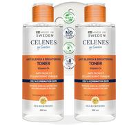 Celenes by Sweden Toner Visage à l’Argousier, Anti Pores Dilatés Visages & Éclaircissant, Lot 2x200ml - Lotion Visage Vitamine C, Niacinamide, Types De Peau Grasse-Mixte, Sans Parabèn-Alcool