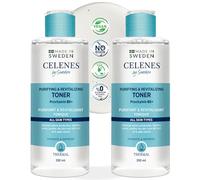 Celenes by Sweden Toner Visage Thermal Purifiant & Revitalisant, Lot 2x200ml - Lotion Visage Sans Alcool/Paraben, Pour Tous Types De Peau, Tonique Visage Enrichi en Eau Thermale & Provitamine B5+