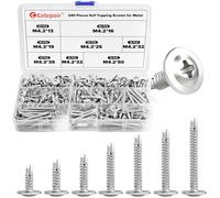 Celepoir 240 Pièces Vis Autoforeuse Metal Set, Vis Autoforeuse Phillips à Tête Fraisée, M4.2 Visserie Autoperceuse pour Metal, Visserie Acier Allié pour Fixation de Clôtures en Aluminium, Acier, Tôle