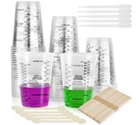 Celepoir 50 Pièces Gobelet Mélangeur pour Resine Epoxy, 240 ml & 8 oz | avec Graduation, Bâtonnets de Mélange, Gobelets de Peinture, Pipettes, pour Mesurer & Mélanger Précision Pigments, Liquides