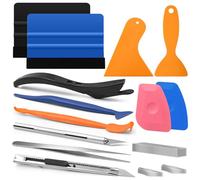 Celepoir Kit Covering Outils de Film pour Voiture, Raclette Covering Set, avec 2 Raclette en Feutre, 4 Raclettes Dures, 2 Mini Raclette, Couteau Utilitaire, pour Film de Teinture,Film de Fenêtre