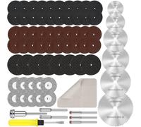 Celepoir Lame de Coupe Set pour Accessoires, 98 Pièces Disques de Coupe pour Métal, Mini Disque Diamant à Tronçonner, Lame Scie Circulaire avec 1/8" Mandrin pour Couper Bois, Plastique, Métal