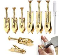 Celepoir Lot de 100 chevilles autoperceuses pour cloison sèche avec vis galvanisées, 2 tailles, avec tournevis, sans pré-perçage, pour accrocher miroirs, images, cordons, étagères