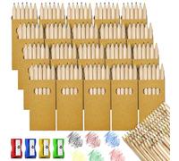Celepoir Lot de 20 étuis de Crayon de Couleurs avec 6 Chacun, 120 Minicrayons de Couleur en Bois, Multicolores Crayon de Couleur Enfant & 4 Taille-crayon, pour Cadeaux d'anniversaire & Fête d'enfant