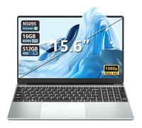 Celeron N5095 CPU, Win11 15.6 inch Laptop 16GB RAM 512GB SSD, Backlit Keyboard, Fingerprint Unlock, 180Opening and Closing 1080P La
