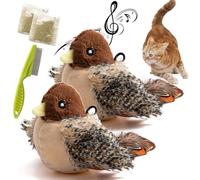 Celery Pets Cat Toy, Celery Pets Chirping Bird, Simulated Chirping Bird Cat Toy, Rechargeable Interactive Automatic Chirping Bird Toy Squeaky for Indoor Cats to Play Alone, Relieve Boredom (A-2PCS)