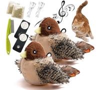 Celery Pets Cat Toy, Celery Pets Chirping Bird, Simulated Chirping Bird Cat Toy, Rechargeable Interactive Automatic Chirping Bird Toy Squeaky for Indoor Cats to Play Alone, Relieve Boredom (B-2PCS)