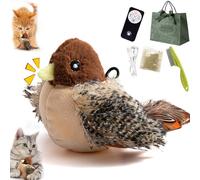 Celery Pets Cat Toy, Chirping Bird Cat Toy, Flapping Bird Cat Toy, Simulated Chirping Bird Cat Toy, Stimulate Hunting Instincts, 3-Speed Beating Mode Cycle, USB Rechargeable (Chirping and Flapping)
