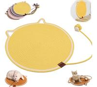 Celery Pets Dual Scratching Pad, Celery Pets Cat Scratcher Mat, Natural Cotton Rope Cat Scratching Mat, for Indoor, Wall, Couch, Carpets (Yellow,17in)