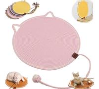 Celery Pets Dual Scratching Pad, Celery Pets Cat Scratcher Mat, Natural Cotton Rope Cat Scratching Mat, for Indoor, Wall, Couch, Carpets (Pink,14in)