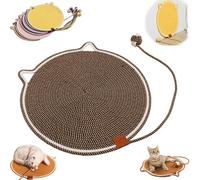 Celery Pets Dual Scratching Pad, Celery Pets Cat Scratcher Mat, Natural Cotton Rope Cat Scratching Mat, for Indoor, Wall, Couch, Carpets (Black,14in)