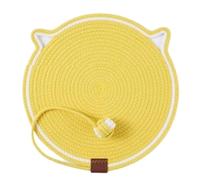 Celery Pets Dual Scratching Pad, Natural Cotton Rope Cat Scratching Mat, Upgraded Sisal Clawloom Dual Scratching Pad, for Indoor Cats,17/20in Scratching Pads with Cat Toy (Yellow,20 in)