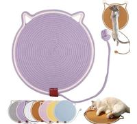 Celery Pets Dual Scratching Pad, Natural Cotton Rope Cat Scratching Pad, Cat Scratch Mat for Indoor Cats, Kitten Claw Scratcher Pad for Wall, Couch, Carpets, Sofas (Purple, M(43cm/16.9in))