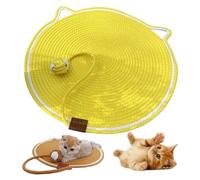 Celery Pets Dual Scratching Pad, Natural Cotton Rope Scratching Pads for Indoor Cats with Cat Toy, Grinding Claws Nails, for Protecting Furniture (Yellow,42 CM)
