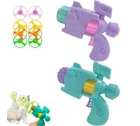 Celerypet Light-Up Flying Disc Cat Launcher Set,Flying Disc Launcher Toy for Cats,Colorful Propellers Cat Fetch Toy,Cat Playing Tracking Interactive Toys for Indoor Outdoor Chasing (Random Color 2)