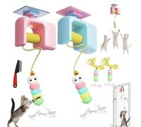 CeleryPets Autobounce USB-C Ceiling Cat Teaser, Meowvo Upgraded Smart Ceiling Cat Teaser, Interactive Electric Cat Toy with Self Adhesive Suction Cup Indoor Door Frame Hanging (2Set-Mix)
