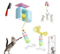 CeleryPets Autobounce USB-C Ceiling Cat Teaser, Meowvo Upgraded Smart Ceiling Cat Teaser, Interactive Electric Cat Toy with Self Adhesive Suction Cup Indoor Door Frame Hanging (Blue)