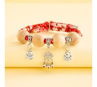Celerypets Lucky Kimono Cedar-Bead Pet Collar, Kimono Cedar-Bead Pet Collar, Comes with a Lucky Pendant, Comfortable and Adjustable, Suitable for of Pets (Red1*1pcs,XXS)